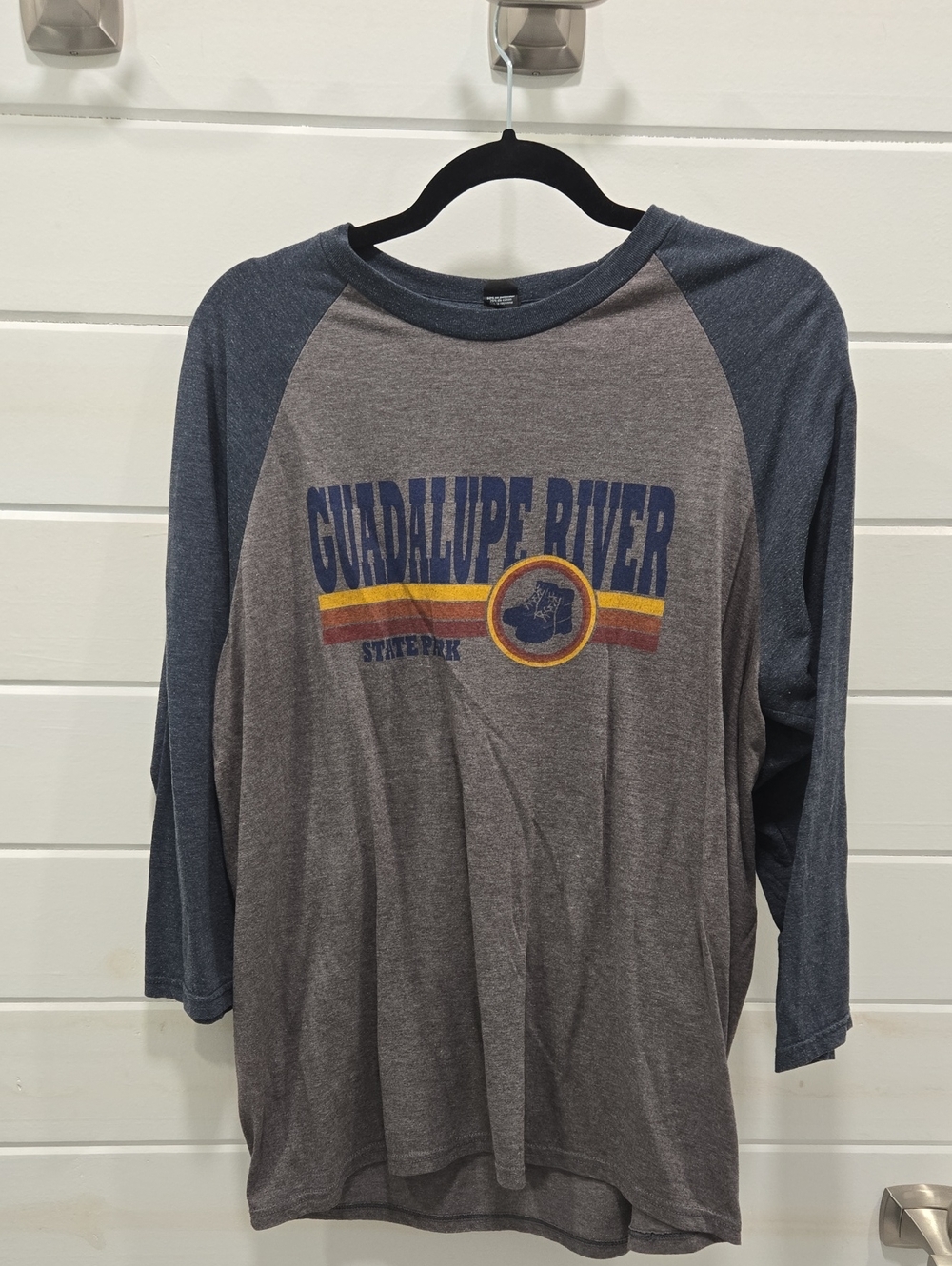 Guadalupe River Raglan Long Sleeve Shirt - Grey/Blue
